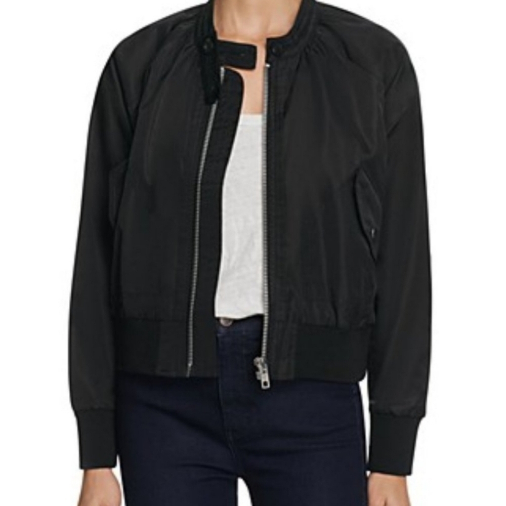 Free People Midnights Moto Bomber Jacket  Small